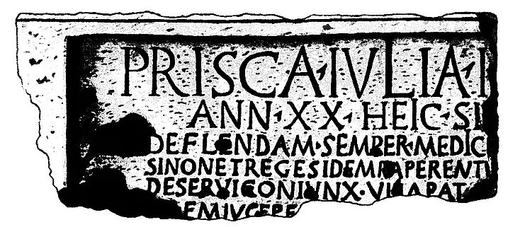 Funerary inscription of Prisca Iulia